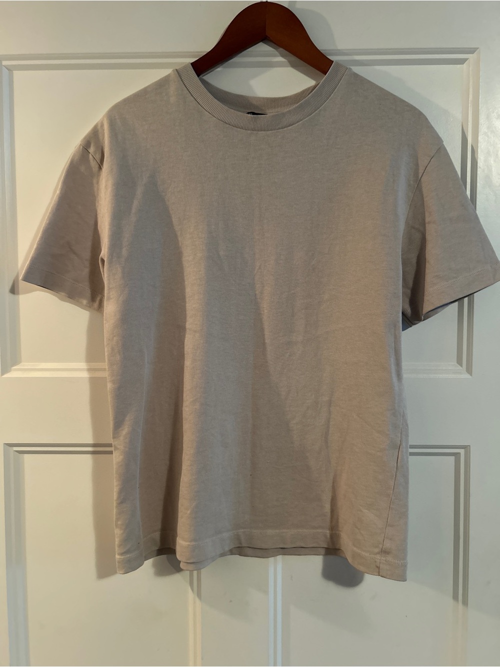 Zara Short Sleeve Crew Tee - Light Beige